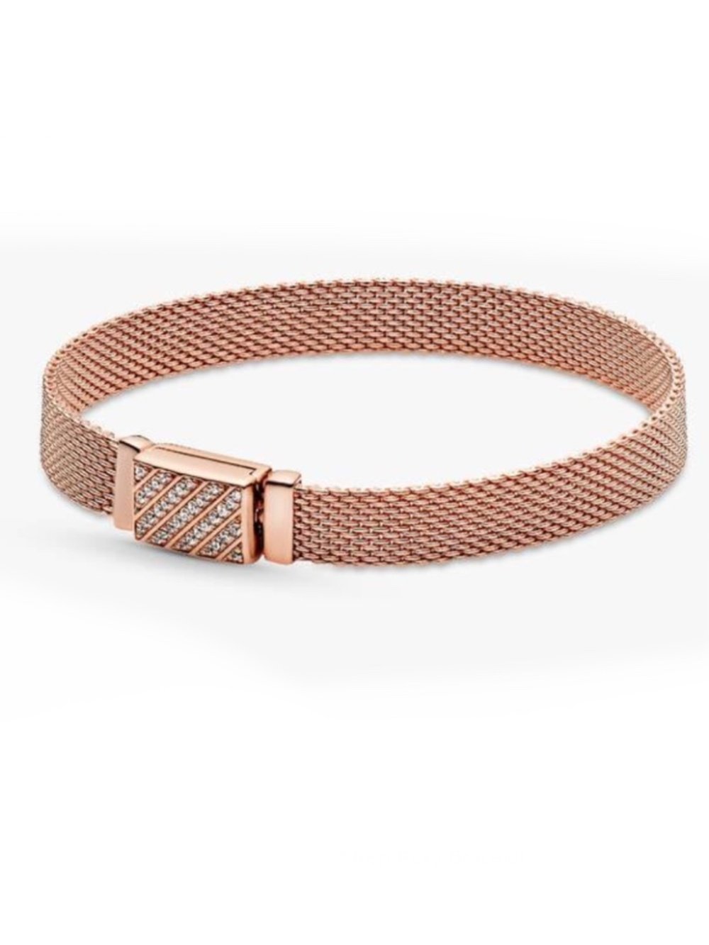 Pandora Reflexions Long Clasp Pavé Bracelet 14k Rose gold-plated